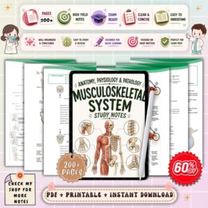 Musculoskeletal System Nursing Notes | Anatomy, Physiology and Pathology Study Guide | Bone & Joint Review | NCLEX PDF